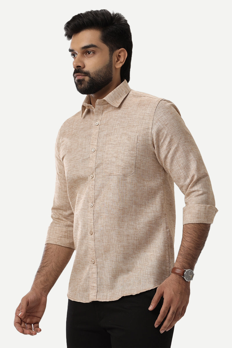 Linen Brown Formal Shirts For Men Shirts for Men Shirts