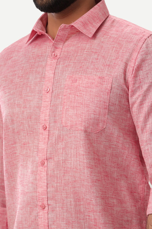 Linen Feel Red Formal Shirts For Men | Ariser