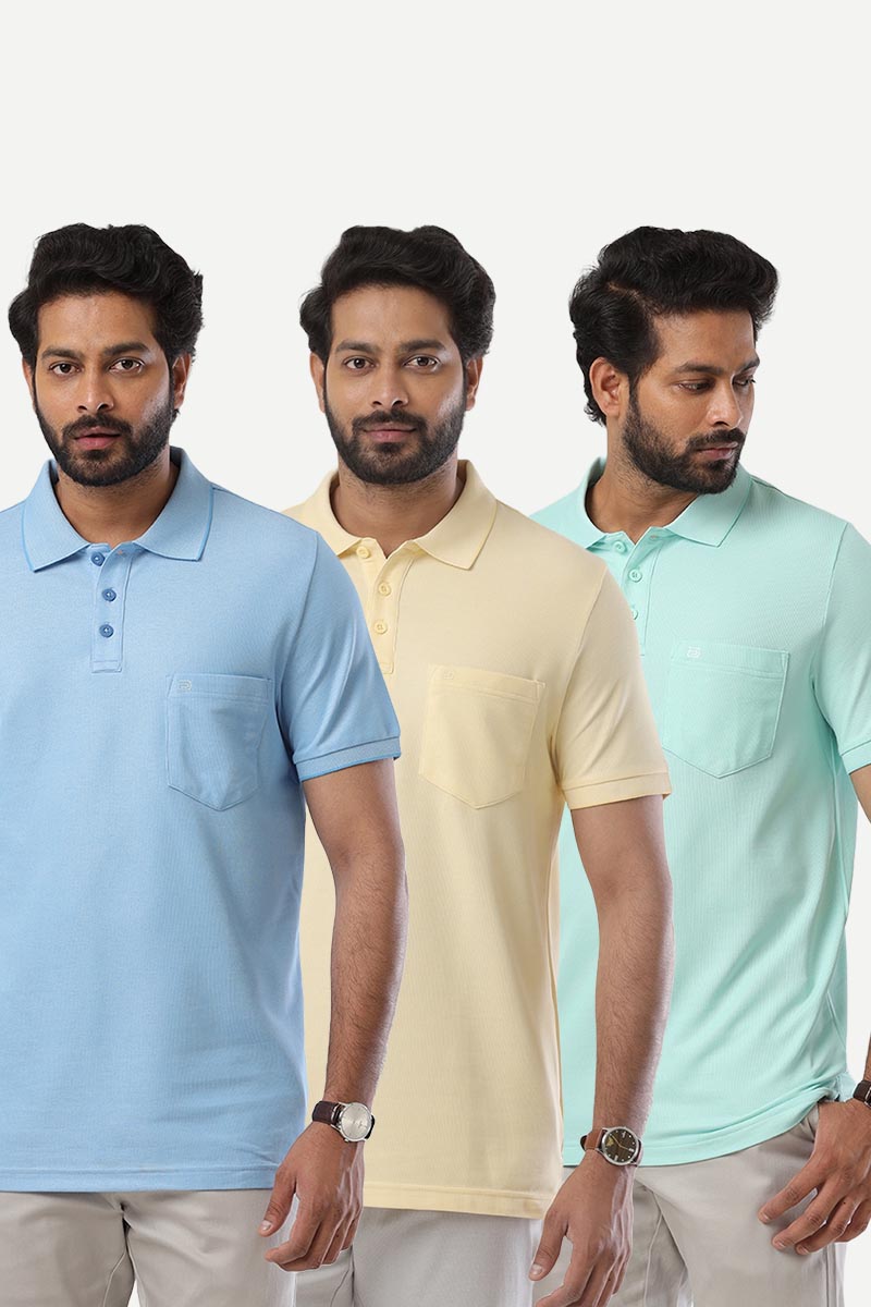 Uathayam Polo Neck T Shirt Combo Pack Buy UATHAYAM Double White