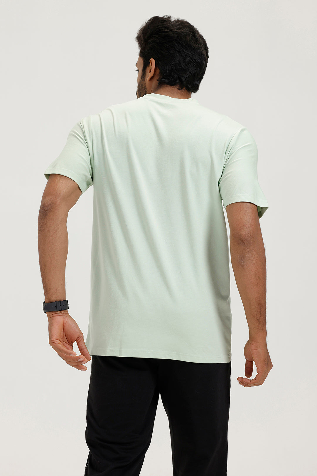 Ariser solid light teal green casual T-shirt for men