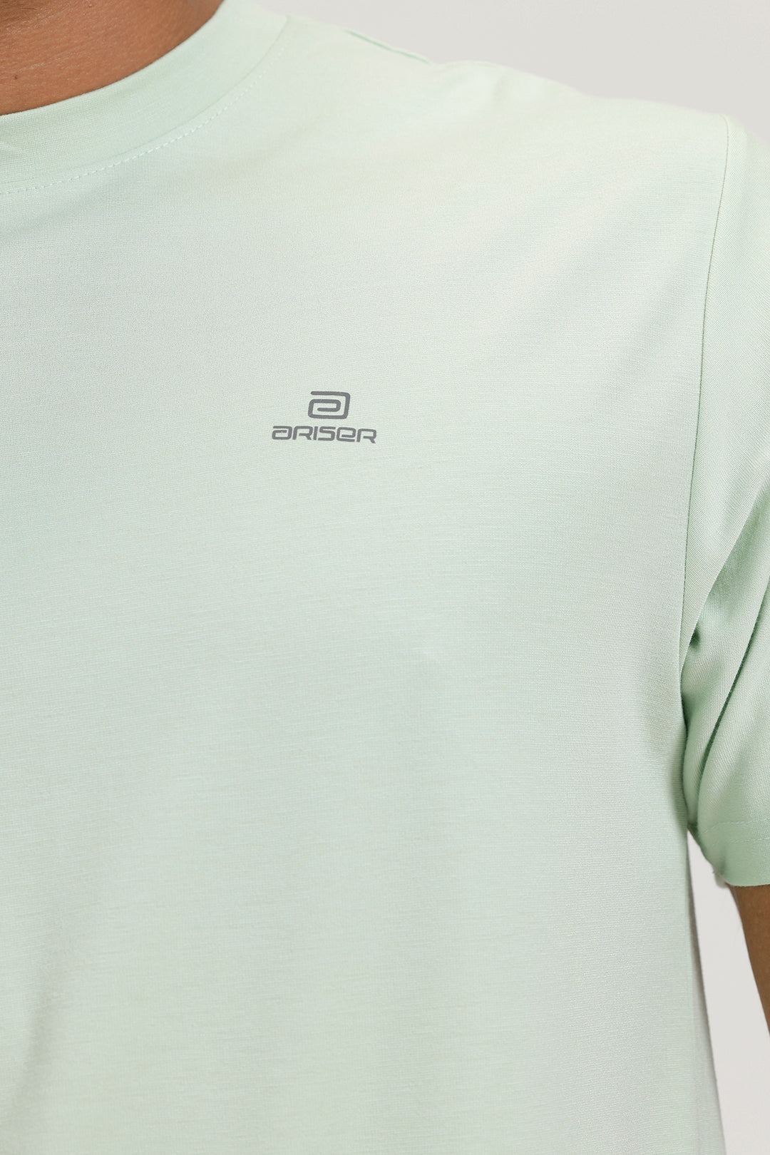 Men’s light teal green sport round neck T-shirt by Ariser