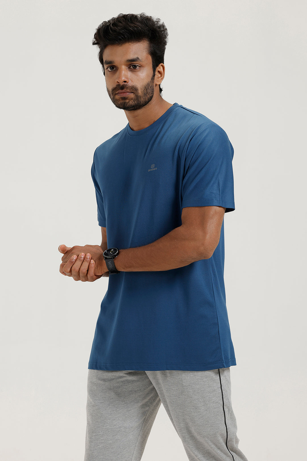 Premium midnight blue solid T-shirt for men