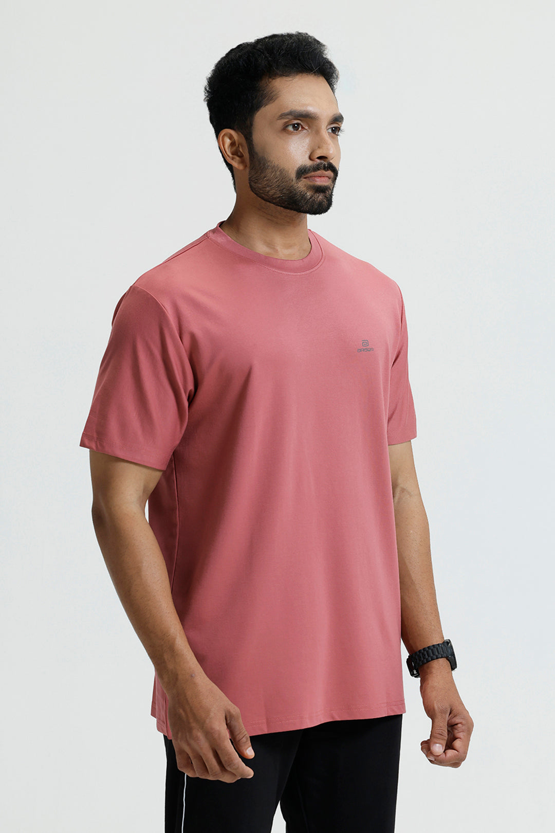 Comfortable soft red Poly cotton round neck T-shirt