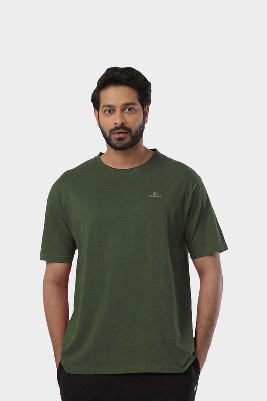 Round Neck Military Green T Shirts For Men
