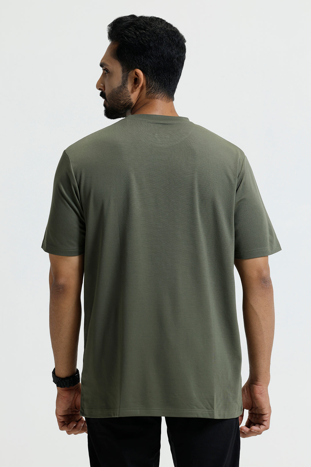 Ariser solid army green casual T-shirt for men