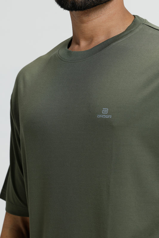 Men’s army green sport round neck T-shirt by Ariser
