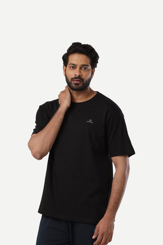 Black round neck Mens t shirt