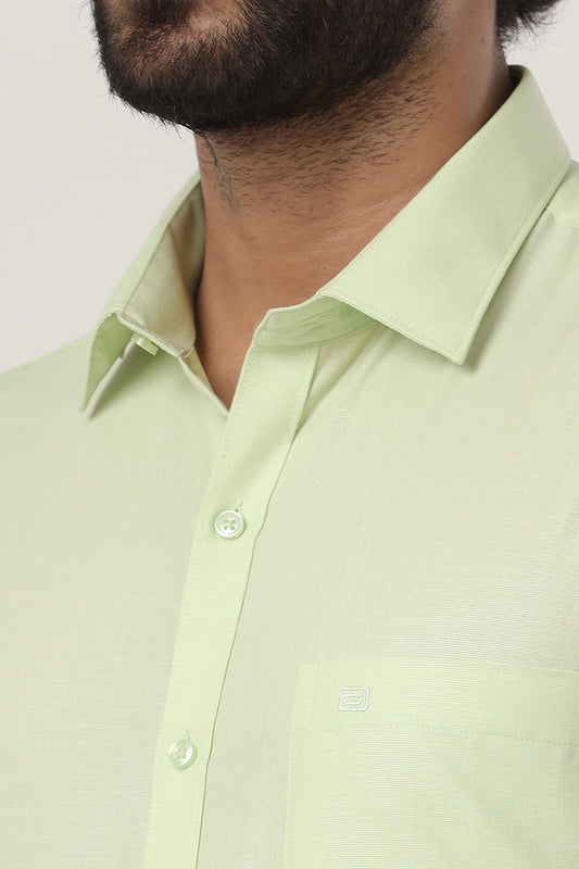 Super Soft - Pale Green Formal Shirts for Men | Ariser