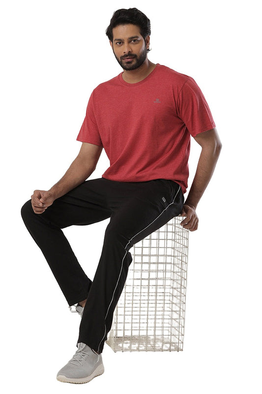Round Neck - Red Solid T-Shirts For Men | Ariser