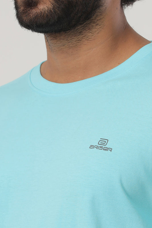 Round Neck - Pastel Green Solid T-Shirt For Men | Ariser