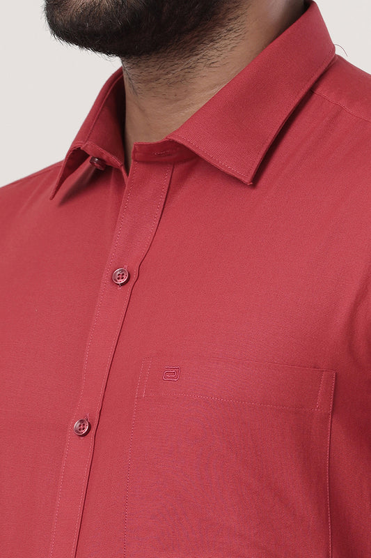 Super Soft - Dark Red Formal Shirts for Men | Ariser