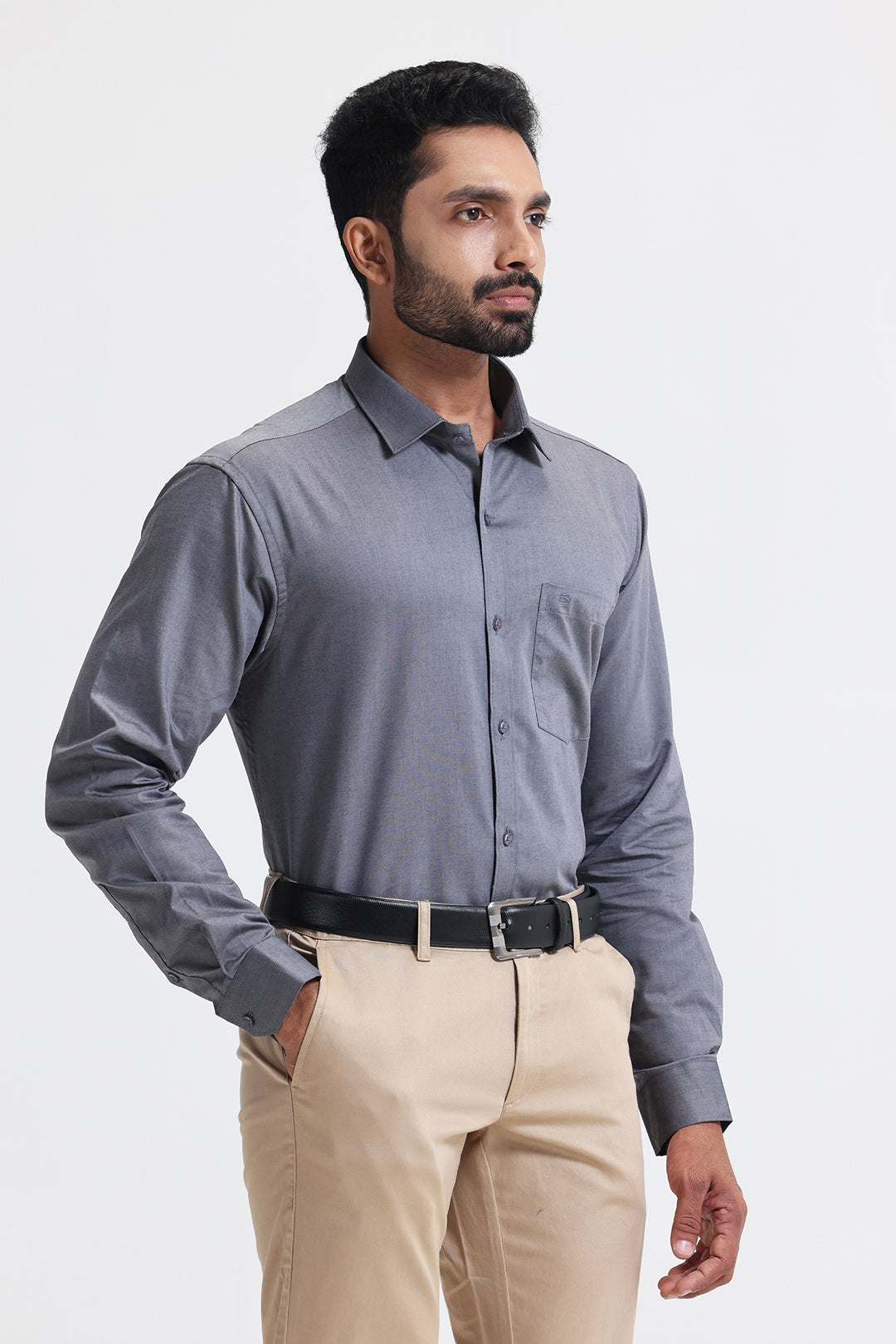 Soft gray professional wear shirt for men