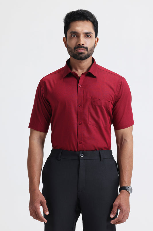 Ariser men’s deep maroon cotton blend formal shirts