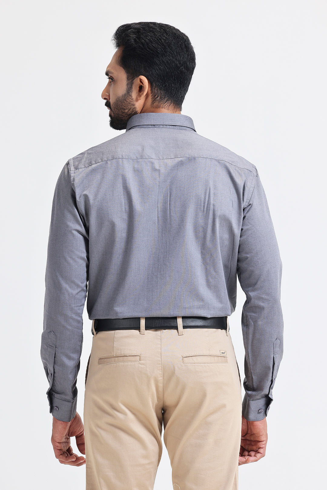 Elegant gray full sleeve formal shirt for men