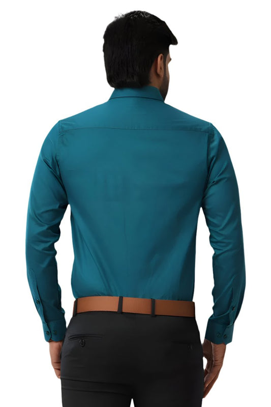 Monti - Peacock Blue Formal Shirts for Men | Ariser