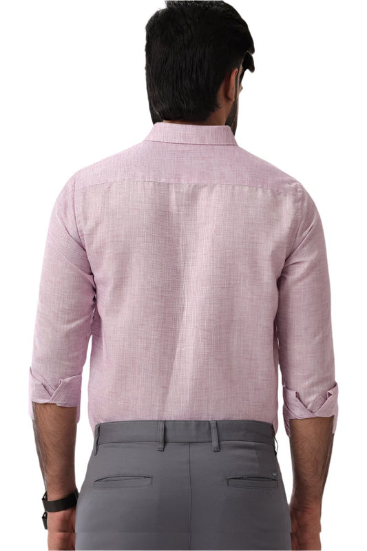 Linen Feel - Purple Formal Shirts For Men | Ariser