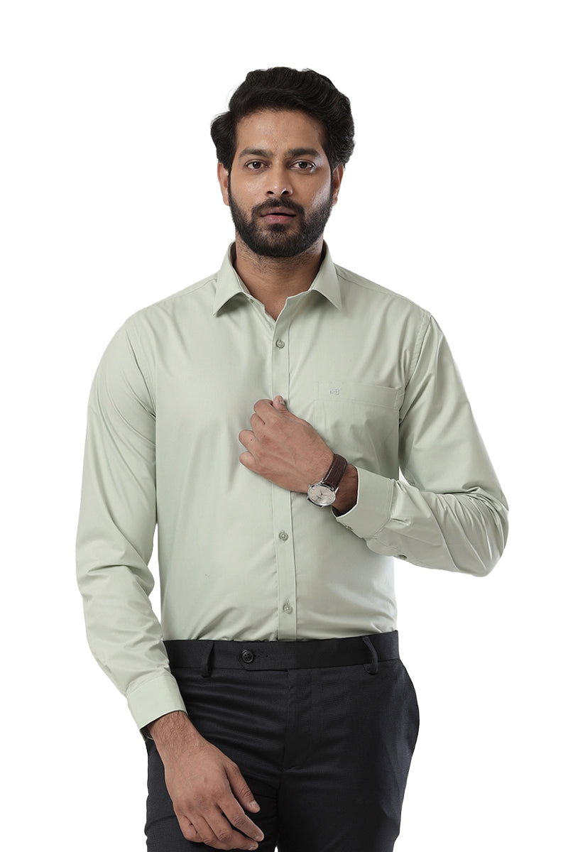 Denmark - Light Pista Green Formal Shirts for Men | Ariser