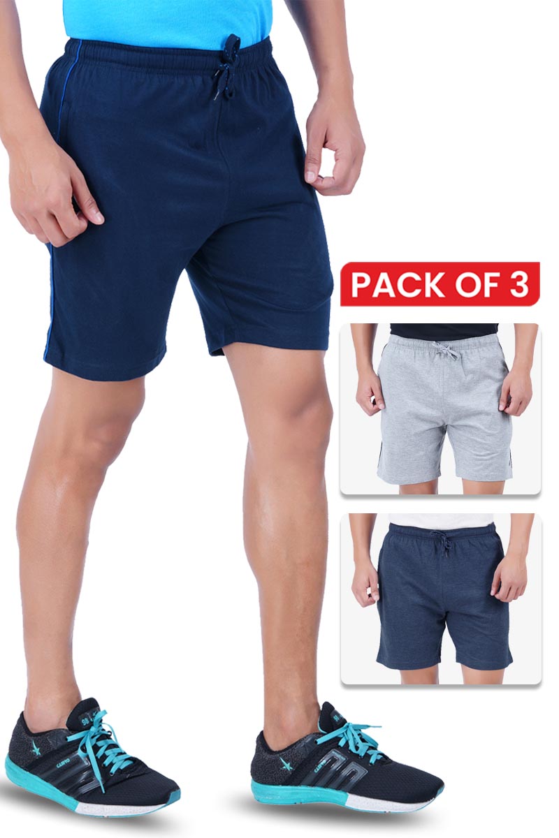 Shorts - Knitted Shorts For Mens Combo Pack Of 3 | Ariser