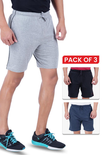 Shorts - Knitted Shorts For Mens Combo Pack Of 3 | Ariser