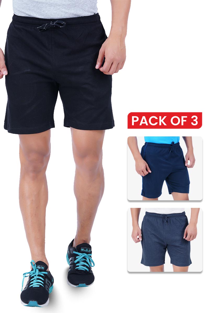 Shorts - Knitted Shorts For Mens Combo Pack Of 3 | Ariser