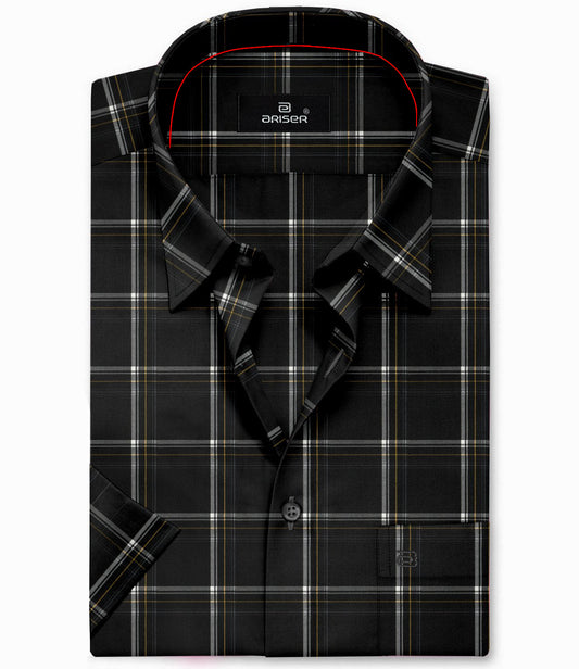 black and grey check shirt