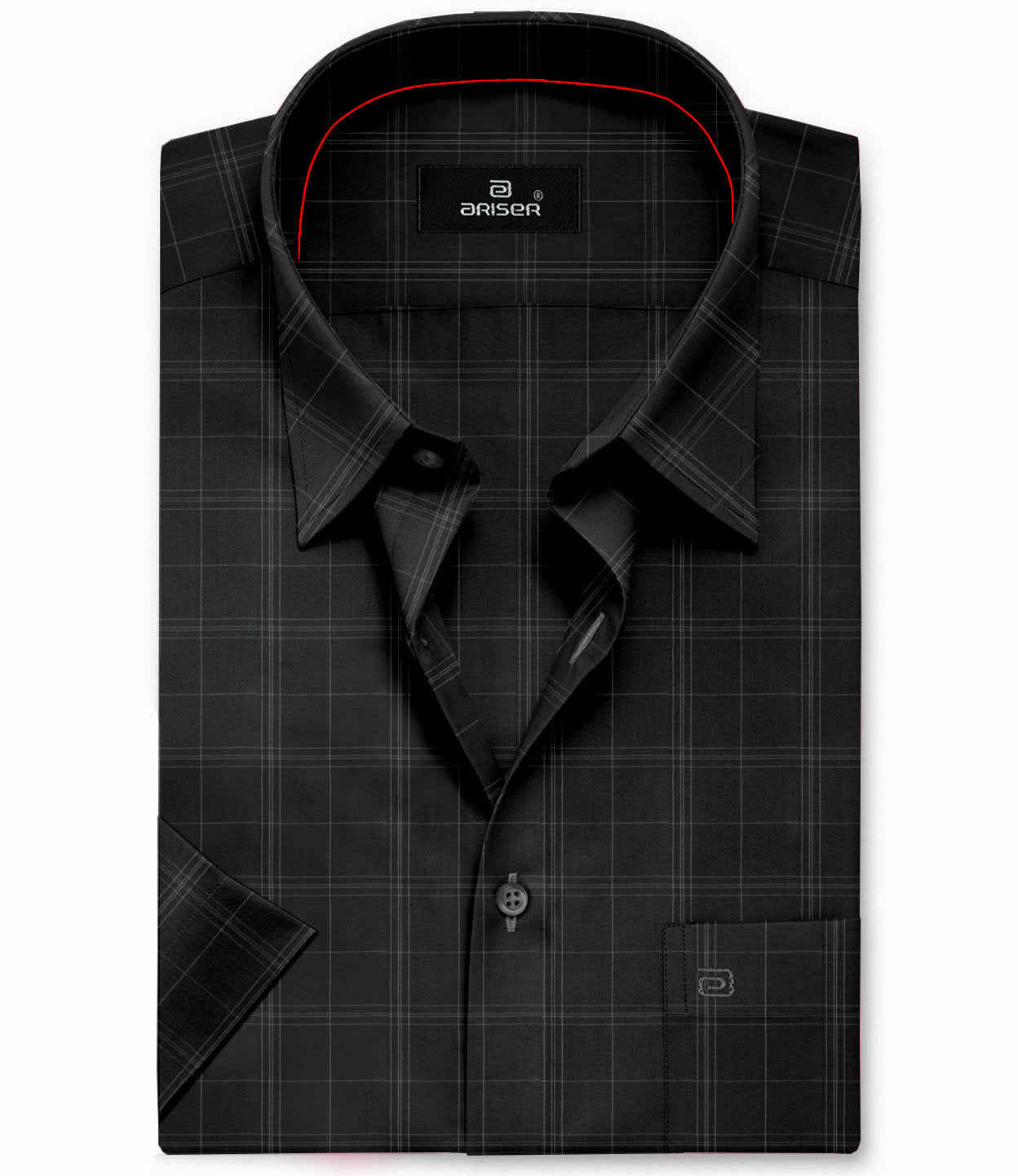 black and grey check shirt