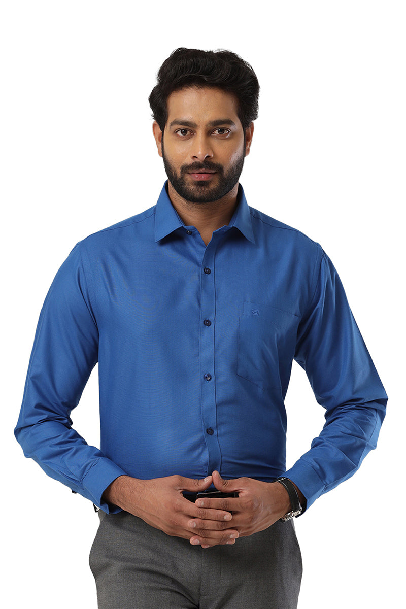 Super Soft -Pepsi Blue Formal Shirts for Men | Ariser