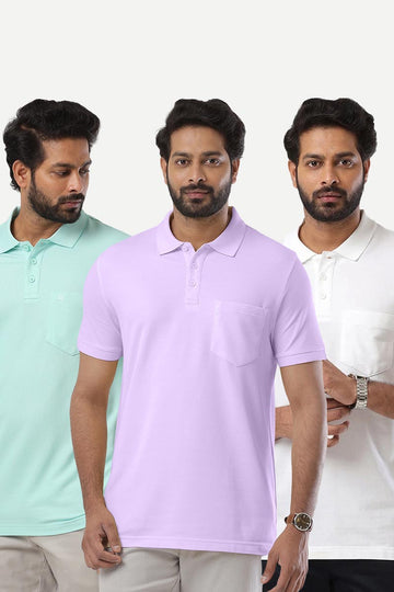 Golf Polo - Multicolor T-Shirts Pack Of 3 Combo For Men | Ariser