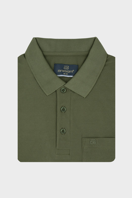 Macro Polo + Lycra Polo - Sage Green & Cocoa Rust Brown T-Shirts Pack Of 2 Combo For Men | Ariser