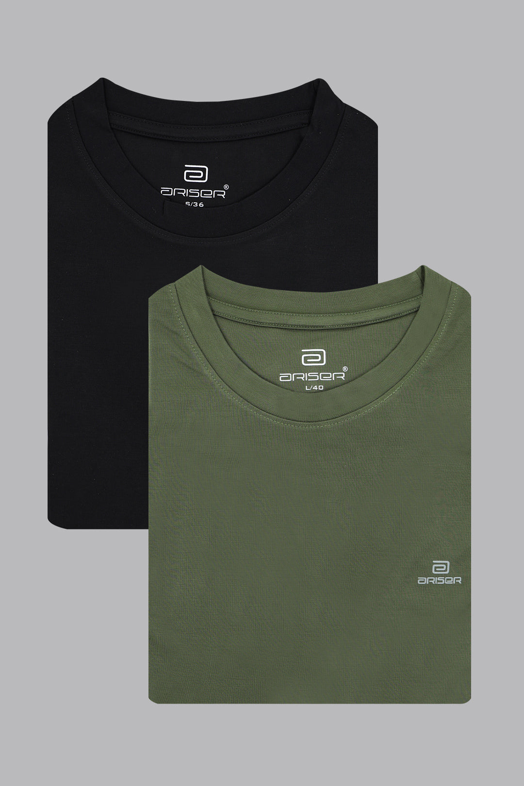 Black and army green T-shirt combo for men