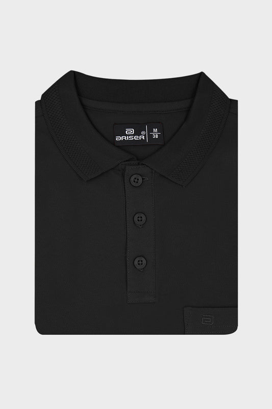 Macro Polo + Lycra Polo - Warm Ivory Beige & Jet Black T-Shirts Pack Of 2 Combo For Men | Ariser