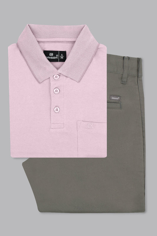 Baby pink polo t shirt combo for men