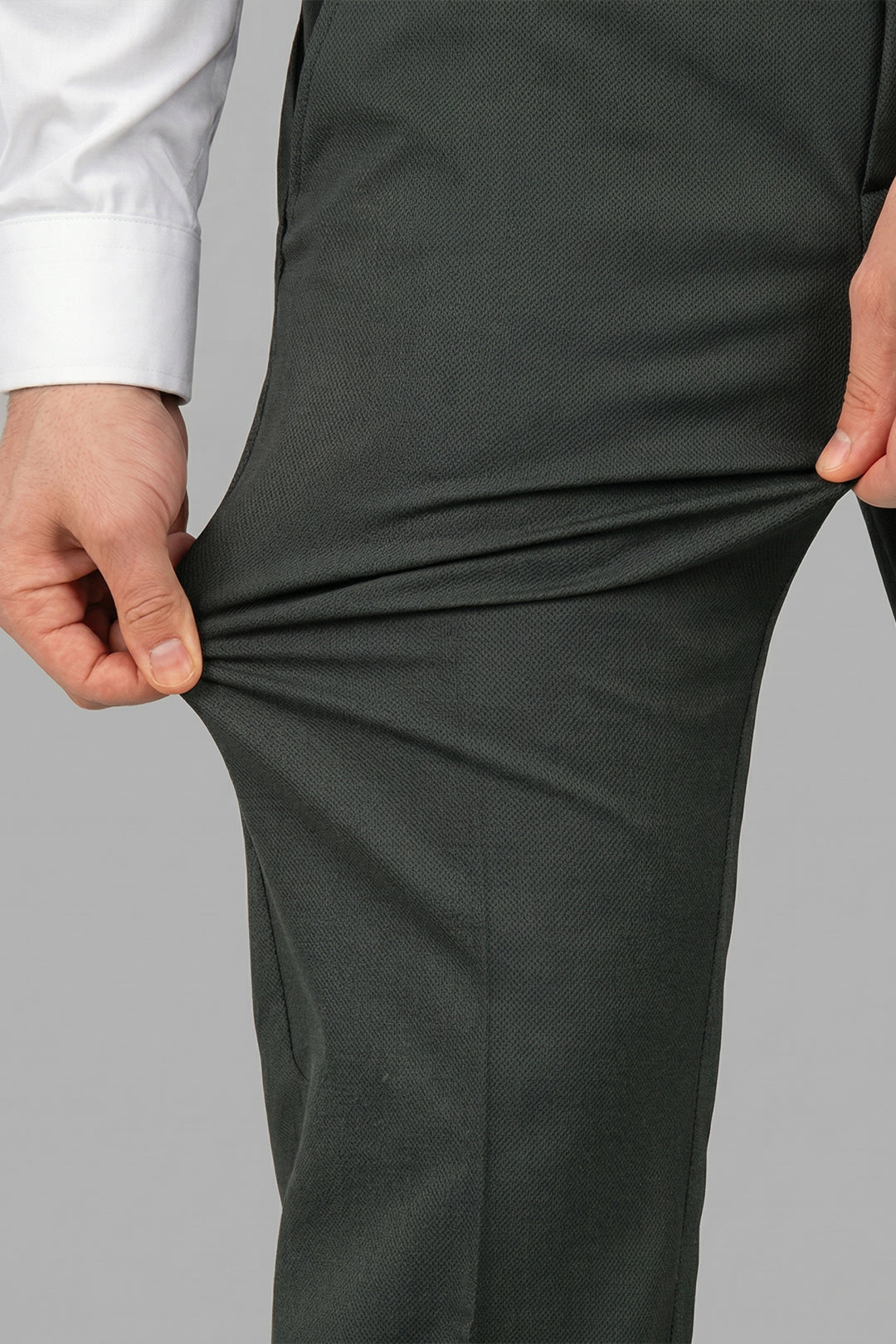 Auto Flex green formal trousers