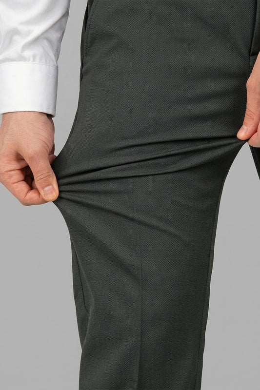 Auto Flex green formal trousers