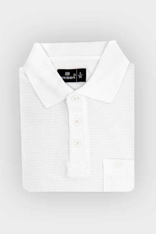 Waffle Polo + Canton Polo - Snow White & Coral Rust T-Shirts Pack Of 2 Combo For Men | Ariser