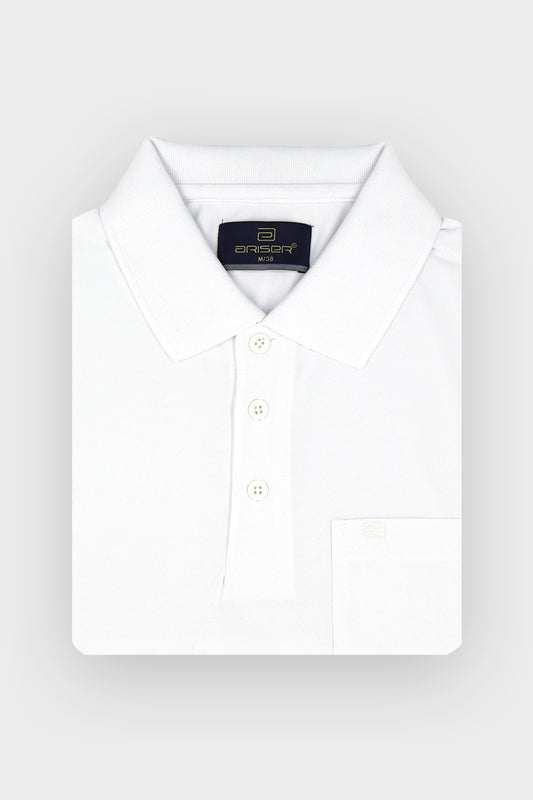 Macro Polo + Lycra Polo - Pure Snow White & Midnight Navy Blue T-Shirts Pack Of 2 Combo For Men | Ariser