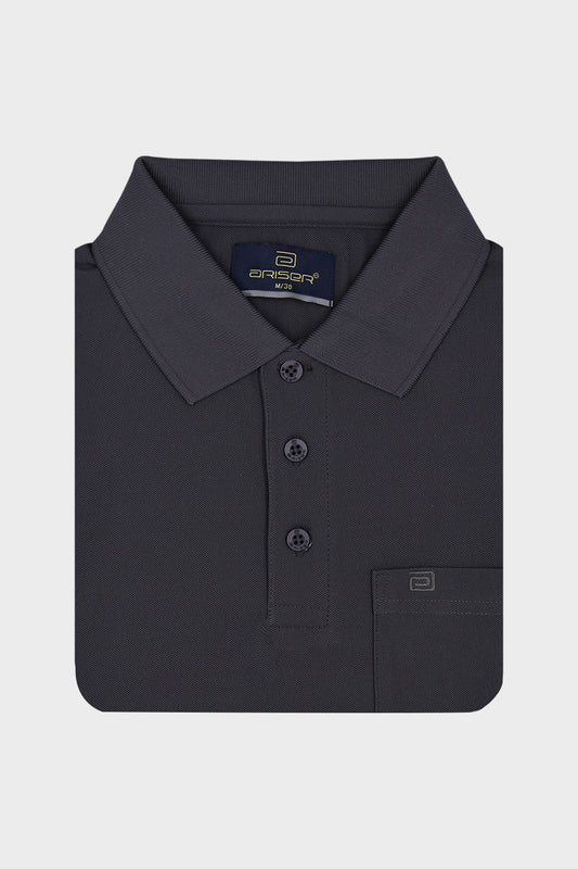 Macro Polo + Lycra Polo - Anthracite & Deep Teal Green T-Shirts Pack Of 2 Combo For Men | Ariser