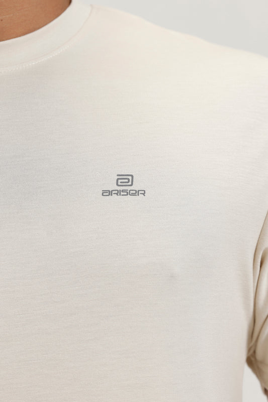Off white athletic round neck T-shirt for men