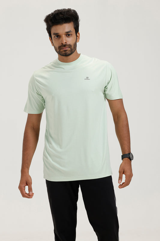 Ariser light teal green round neck solid T-shirt for men