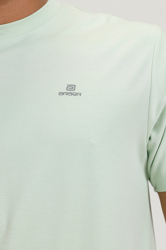 Men’s light teal green sport round neck T-shirt by Ariser