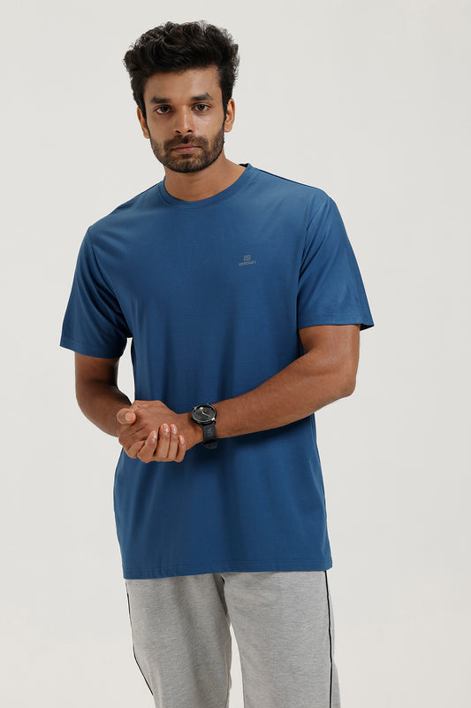 Trendy midnight blue solid T-shirt for men by Ariser