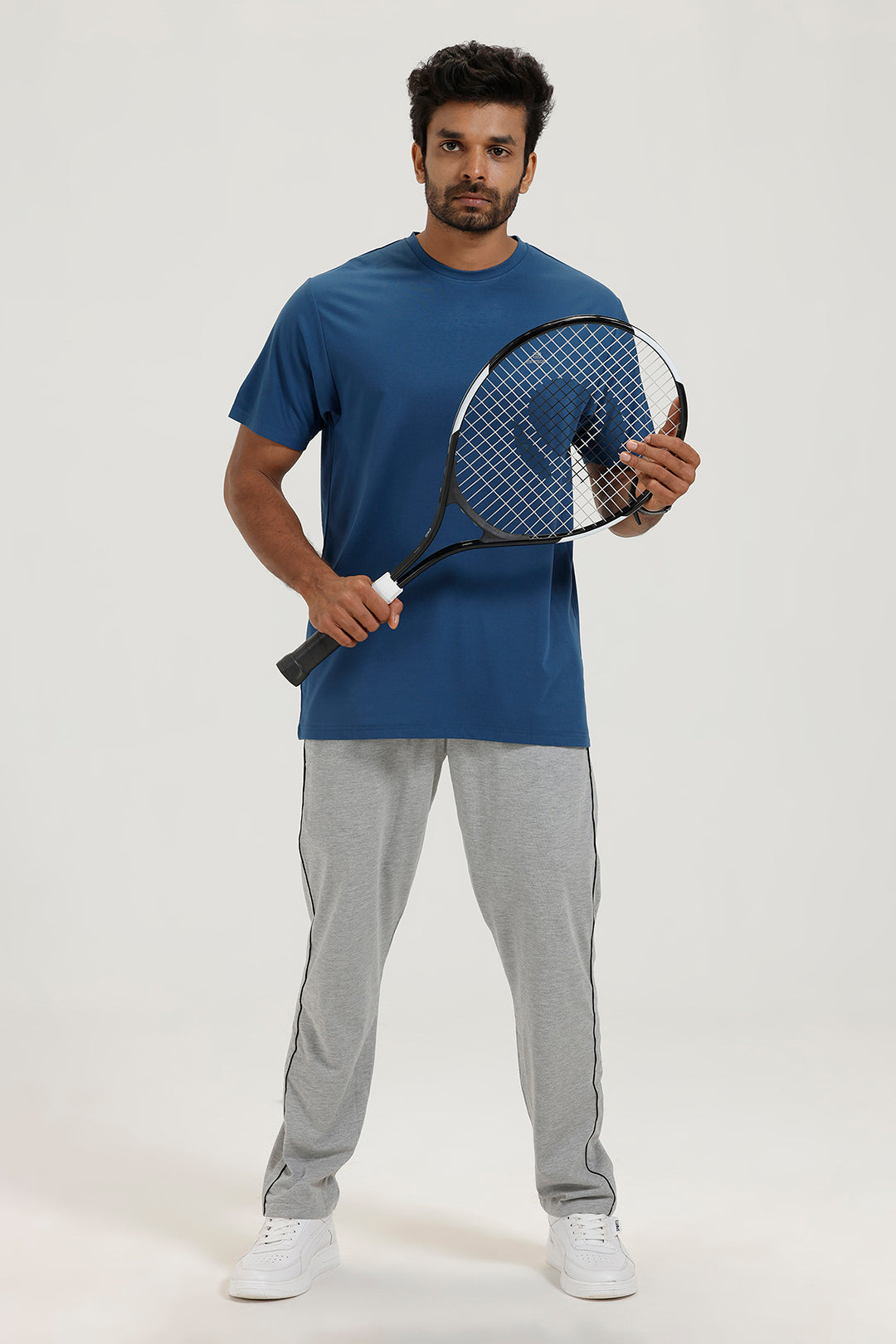 midnight blue solid T-shirt for men by Ariser