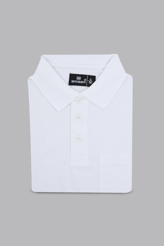pure white polo t shirt men
