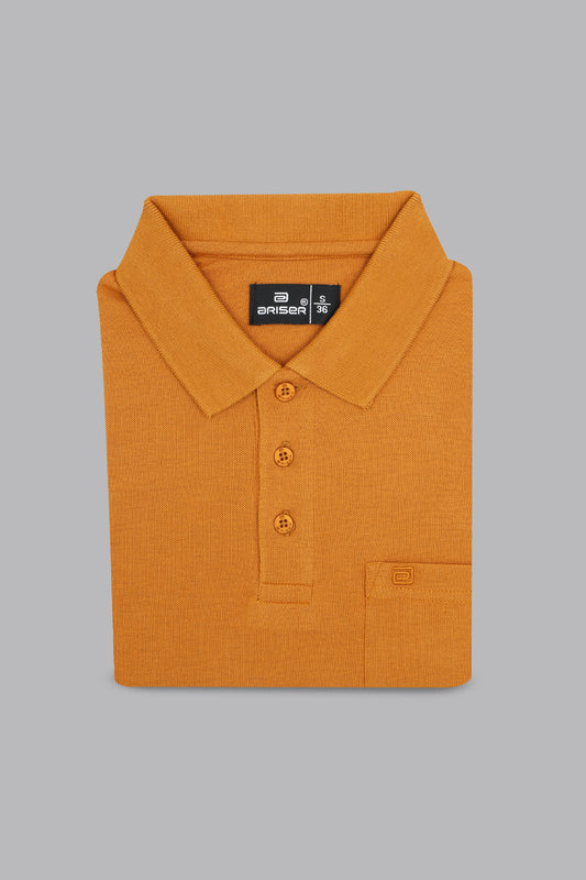 mustard yellow polo t-shirt for men