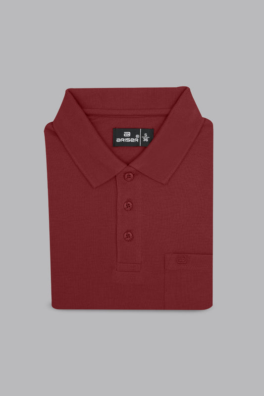 dark cherry red polo t shirt for men