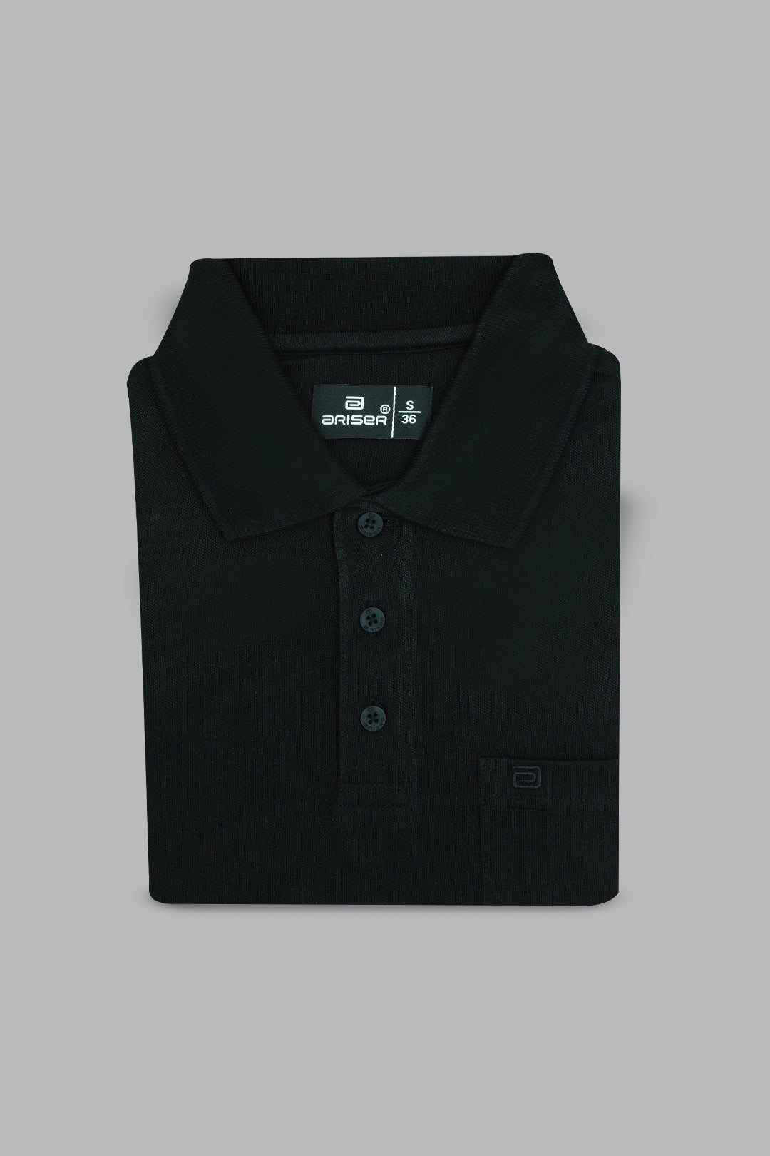 deep black polo t shirt men
