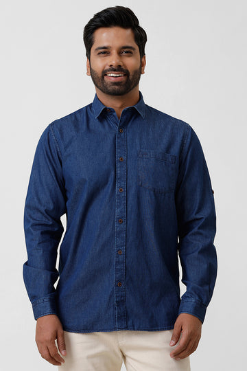 Denim - Dark Blue Casual Shirts for Men | Ariser