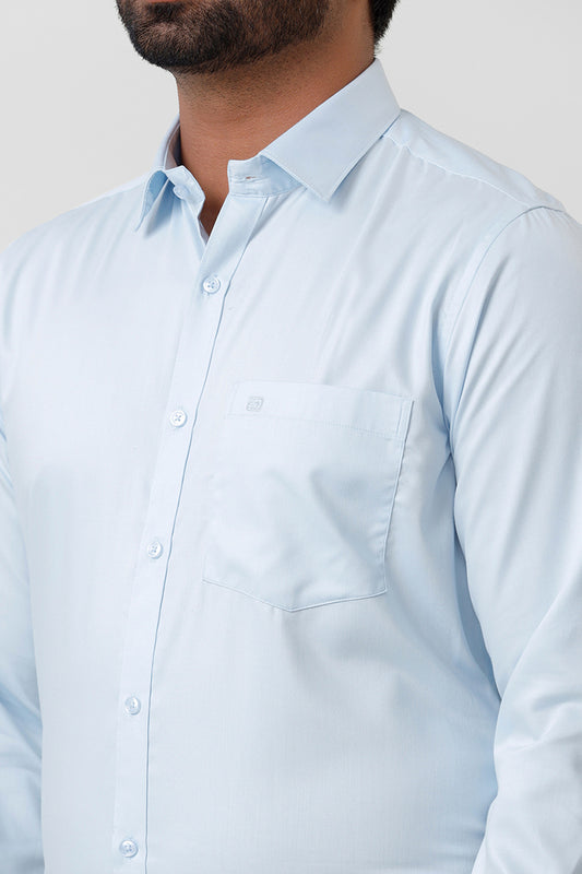 Bamboo Twill - Sky Blue Formal Shirts for Men | Ariser