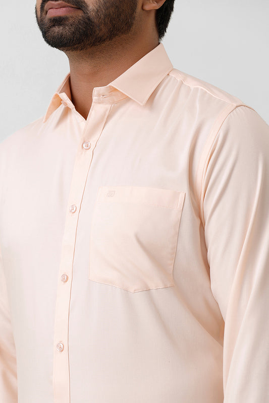 Bamboo Twill - Pastel Orange Formal Shirts for Men | Ariser