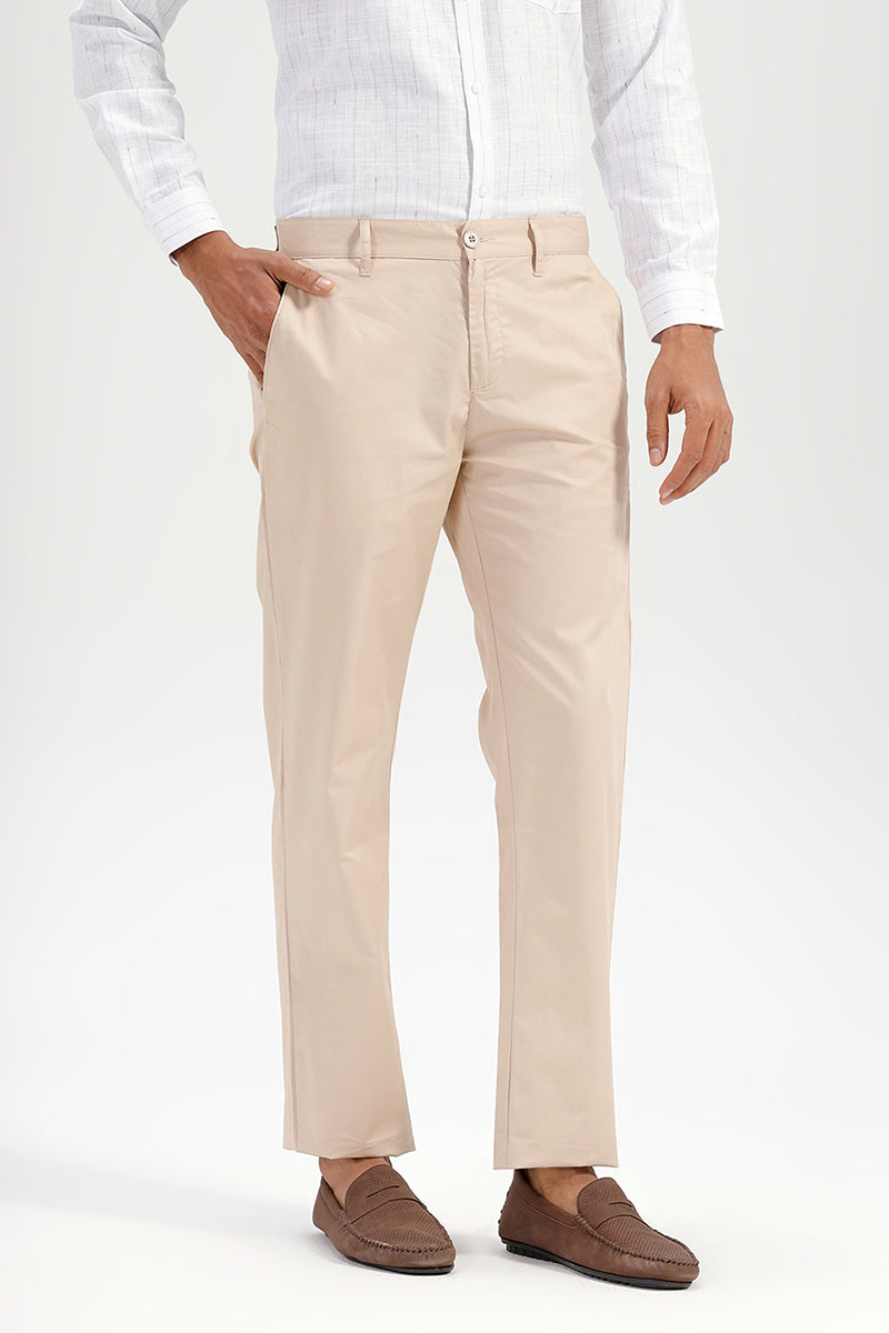 Beige Office Wear Pants for Men